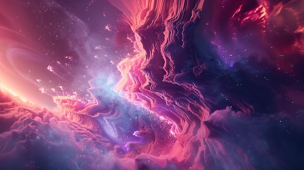 L'immagine è una bellissima rappresentazione di una nebulosa i colori sono vibranti e i dettagli sono fantastici