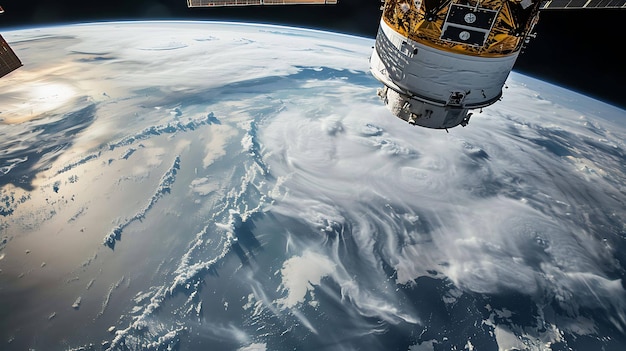 L'immagine mostra una vista della Terra dalla Stazione Spaziale Internazionale