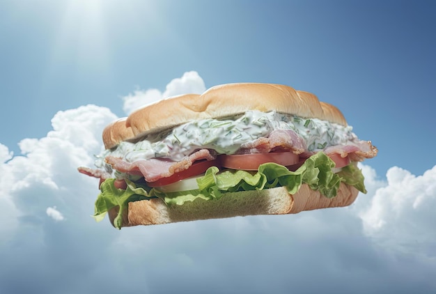 l'immagine può contenere un panino al tonno in stile blu cielo chiaro e grigio