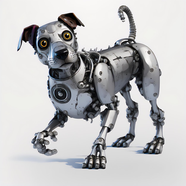 L'impressionante illustrazione del cane robot unisce tecnologia e carineria