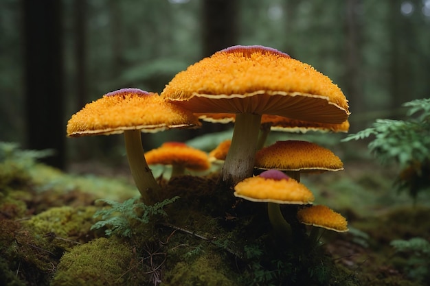 L'incantevole coniferaHypholoma capnoides Un viaggio visivo nella intricata bellezza dei funghi della natura