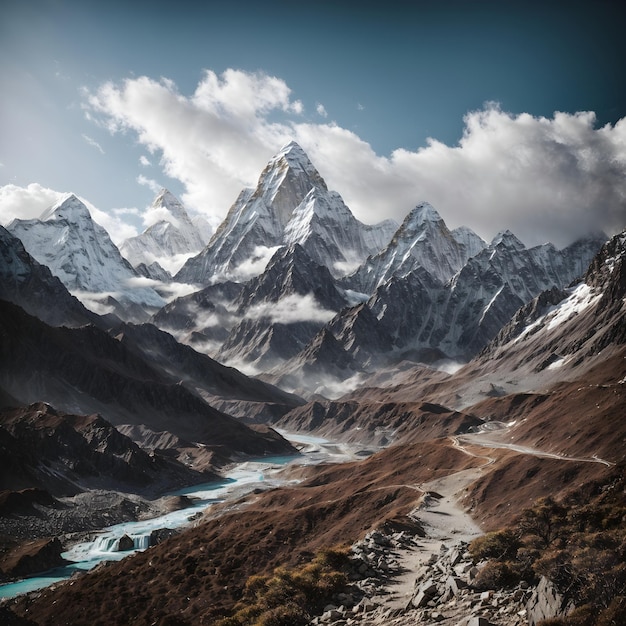 L'incantevole vista del campo base dell'Everest di Ama Dablam