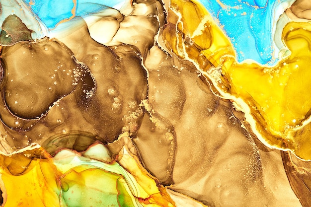 L'inchiostro dell'alcool colora il fondo di struttura di marmo multicolore astratto traslucido