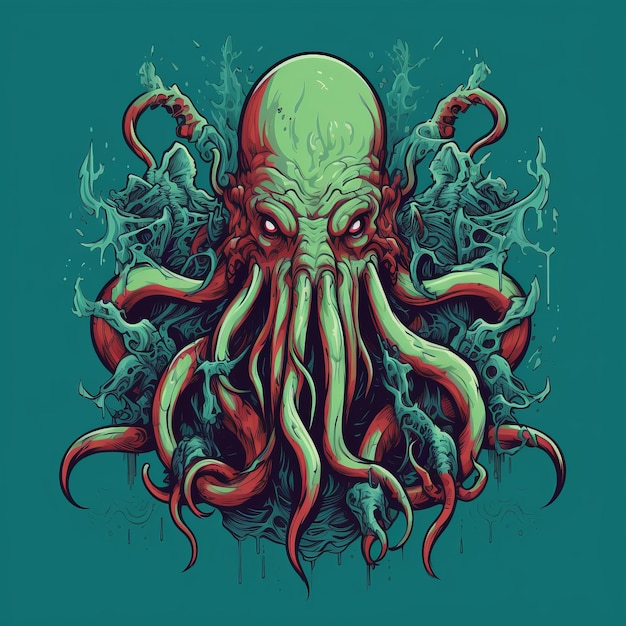 L'incubo di Lovecraft, Cthulhu, scatenato in stile cartone animato.