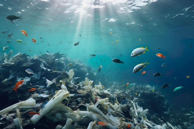 L'inquinamento da plastica nell'oceano danneggia la vita marina