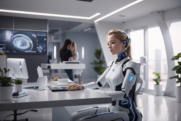 L'intelligenza artificiale fornisce supporto emotivo nel futuristico ufficio domestico