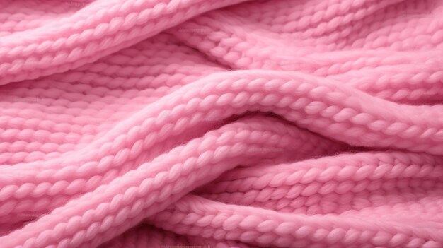 L'intelligenza artificiale generativa ha lavorato a maglia il maglione rosa con texture primo piano magenta o sfondo astratto rosa chiaro