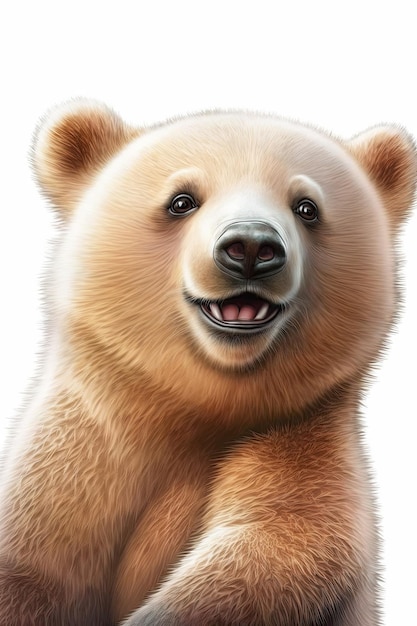 L'intelligenza artificiale ha generato l'illustrazione di un felice orso polare sorridente