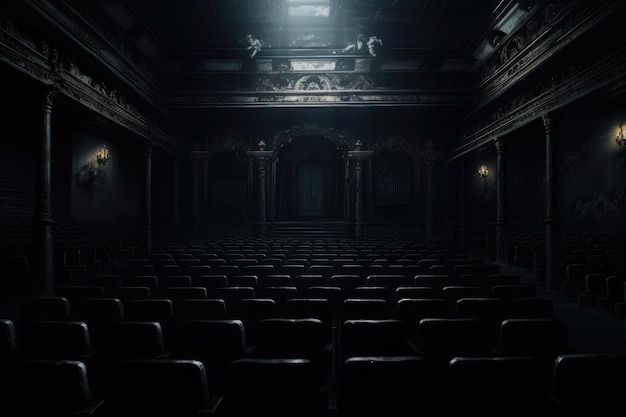 L'interno dell'auditorium scarsamente illuminato