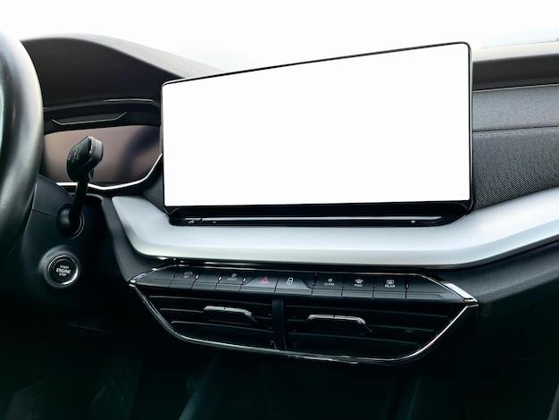 L'interno dell'auto. Tablet da auto con mockup