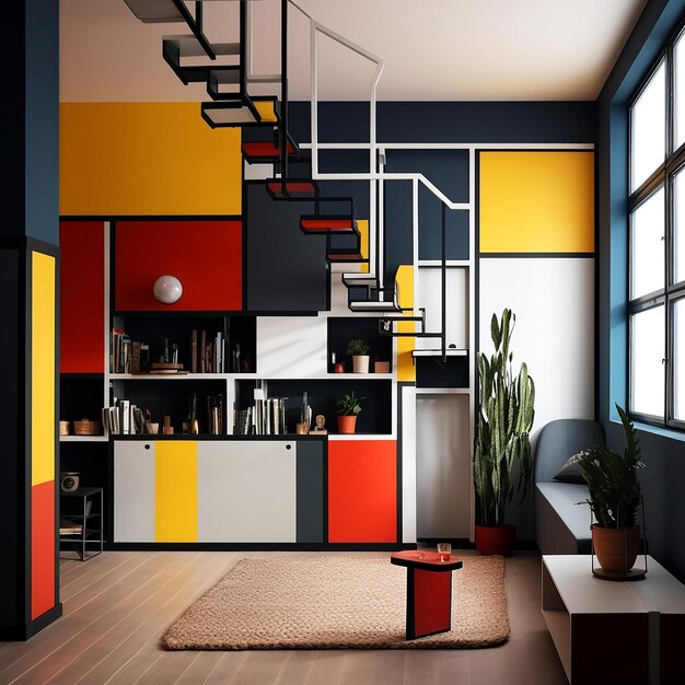 L'interno della casa designe e colorato