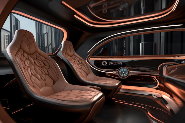 L'interno della mercedes - concept car benz.