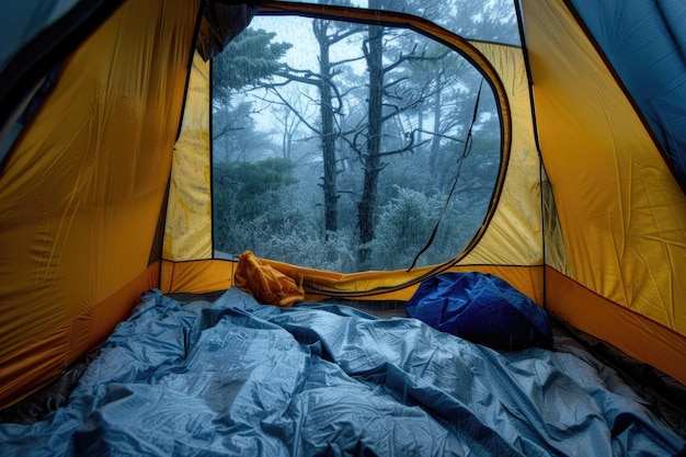 L'interno della tenda è caldo e accogliente durante le tempeste