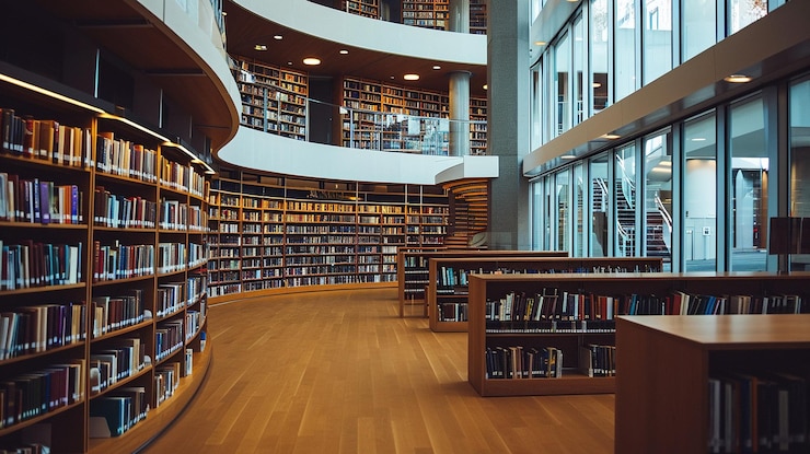L'interno di una biblioteca