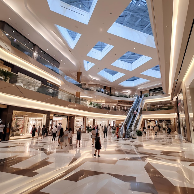 L'interno di uno shopping di fascia alta nel centro commerciale