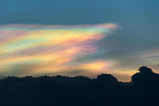 L'iridescenza delle nuvole, o iridescenza, è un fenomeno di luce colorata che si verifica nelle nuvole. Questo fenomeno comune è più comune nei nubi altocumuli, cirrocumuli, lenticolari e cirri.