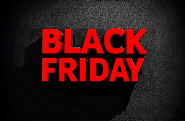 l'iscrizione Black Friday in lettere rosse su uno sfondo nero