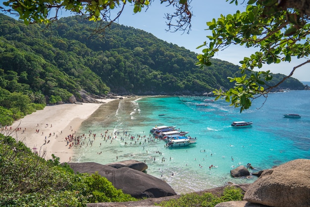 L&#39;isola di Simlan una spiaggia famosa di paesaggio a Phang Nga Tailandia