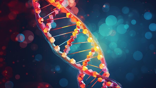 L'obiettivo macro della molecola di DNA dettagliato genetico umano Generare AI