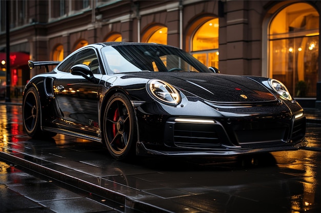L'obiettivo macro dettagliato di Porsche in sala espositiva