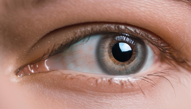 L'occhio di una persona con l'iride blu