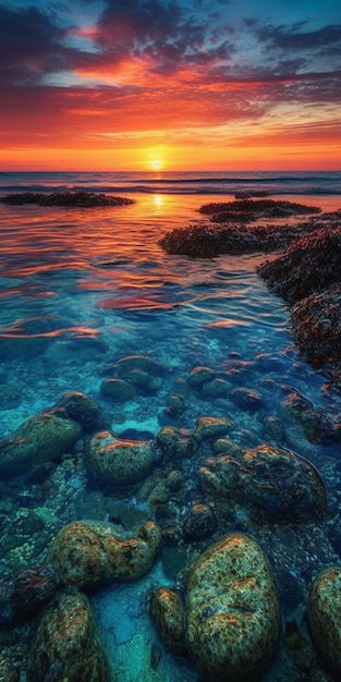 L'oceano è un bel posto per vedere il tramonto.