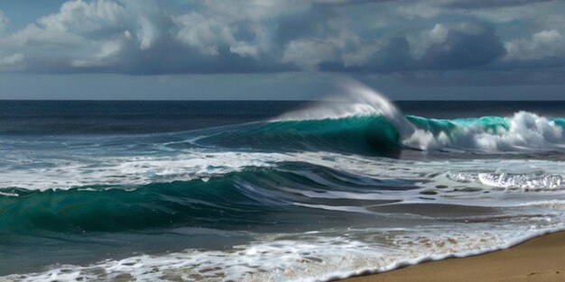 l'oceano si rompe sulla riva