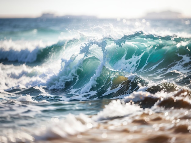 L'oceano si rompe sulla riva