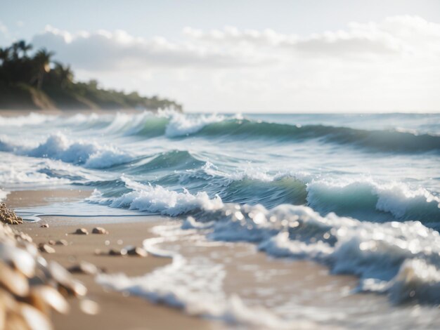 L'oceano si rompe sulla riva