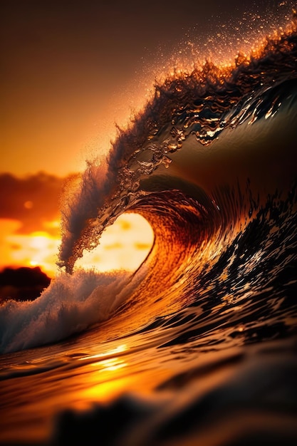 L'onda è un'onda che sta per infrangersi.