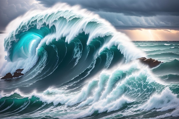 L'onda nell'oceano è un dipinto dell'artista