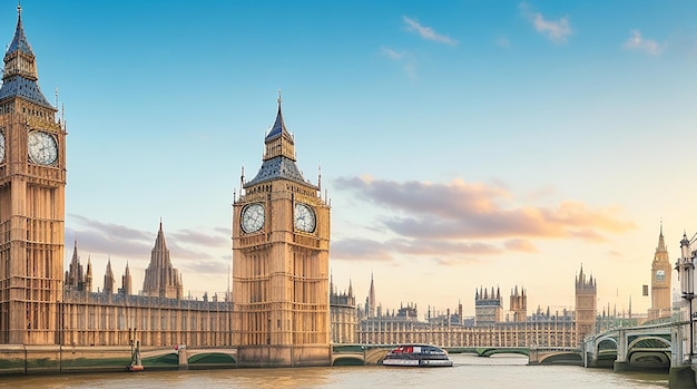L'orizzonte della città di Londra con il Big Ben e le case del Parlamento paesaggio cittadino nel Regno Unito