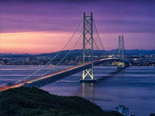 L'orizzonte di Tokyo con il ponte dell'arcobaleno e la torre di Tokyo Tokyo Giappone