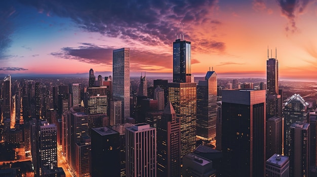 L'orizzonte urbano di Chicago