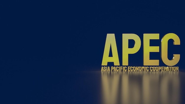 L'oro apec o la cooperazione economica dell'Asia pacifica per il rendering 3d del concetto di business di eventi