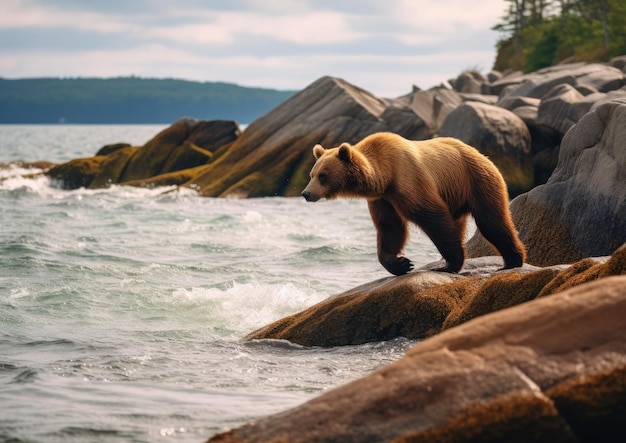 L'orso bruno è una grande specie di orso che si trova in tutta l'Eurasia e nel Nord America