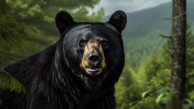 L'orso nero si fa strada attraverso le montagne della Carolina del Nord occidentale.