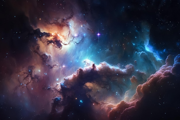 L'universo è una nebulosa con stelle e nebulose.
