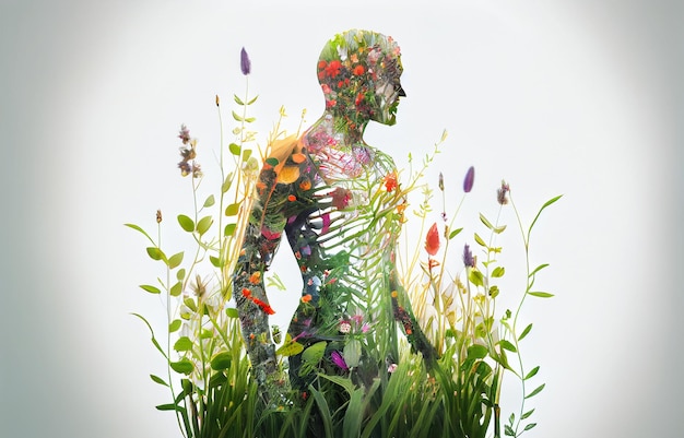 L'uomo delle piante e dei fiori IA generativa