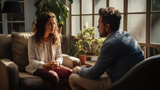 L'uomo depresso parla con il suo psicologo