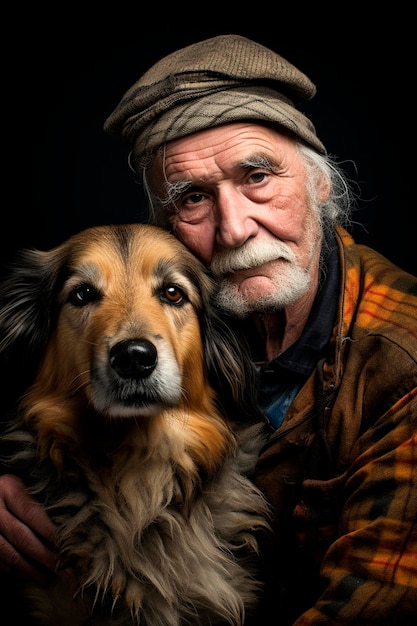 L'uomo e il cane sono amici.