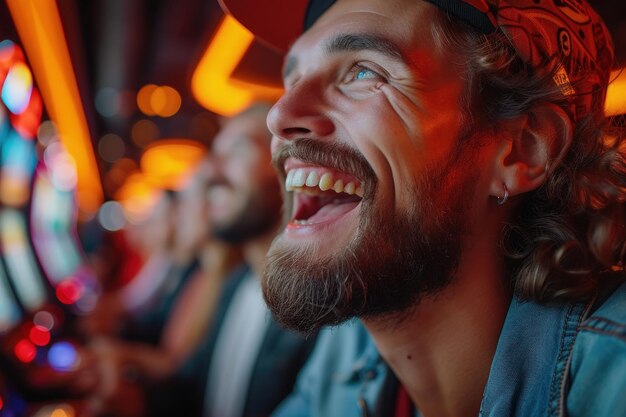 L'uomo gioca in un casinò.