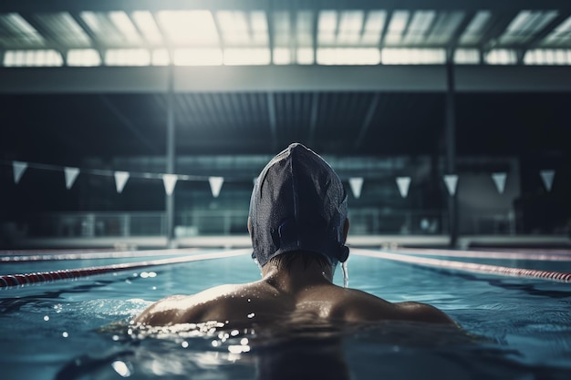 L'uomo nuota nella piscina Genera Ai