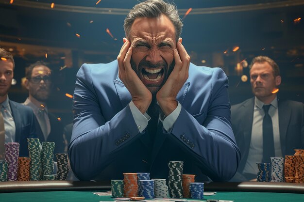 L'uomo vince al casinò.