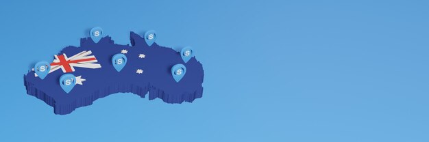 L'uso di Skype in Australia per le esigenze dei social media tv e lo sfondo del sito Web coprono uno spazio vuoto