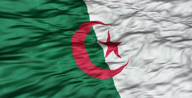 La bandiera africana del paese dell'Algeria è ondulata