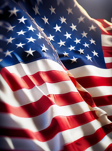 La bandiera americana, il giorno dell'indipendenza, il 4 luglio, il patriottismo degli Stati Uniti come sfondo.