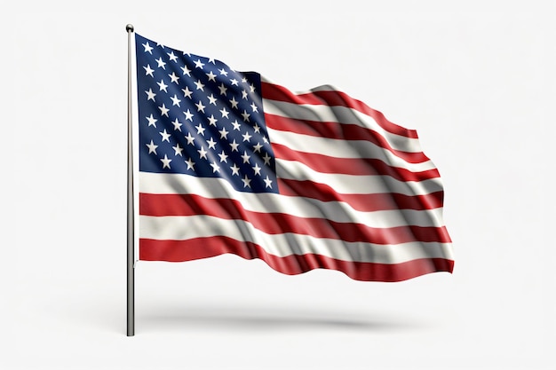 La bandiera americana su un palo della bandiera