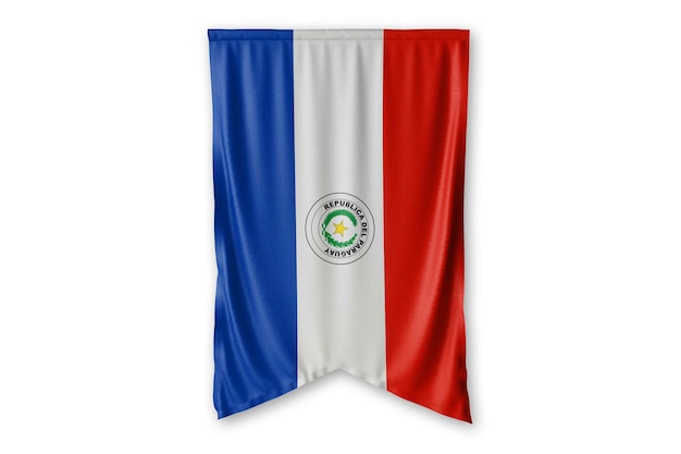 la bandiera del paraguay è appesa a un'immagine di sfondo del muro bianco