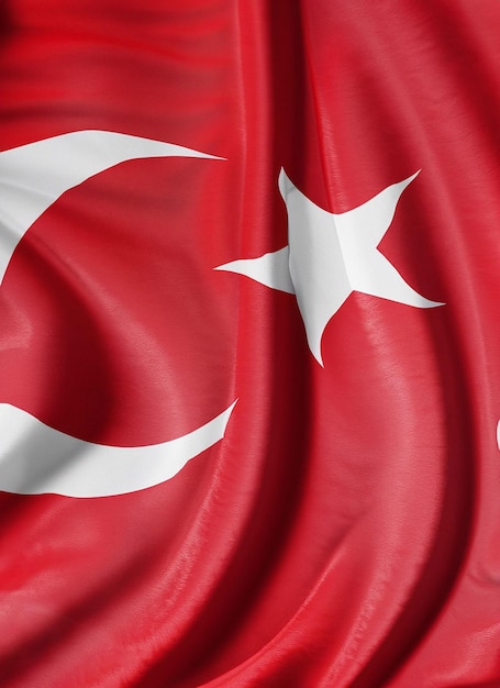 La bandiera della Turchia in primo piano splendidamente sventolata generativa ai